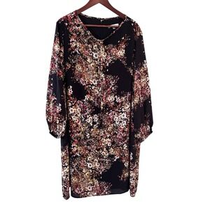 Floral Midi Dress Women Size 2X Bohemian Coastal Cowgirl Feminine Date Night 90s